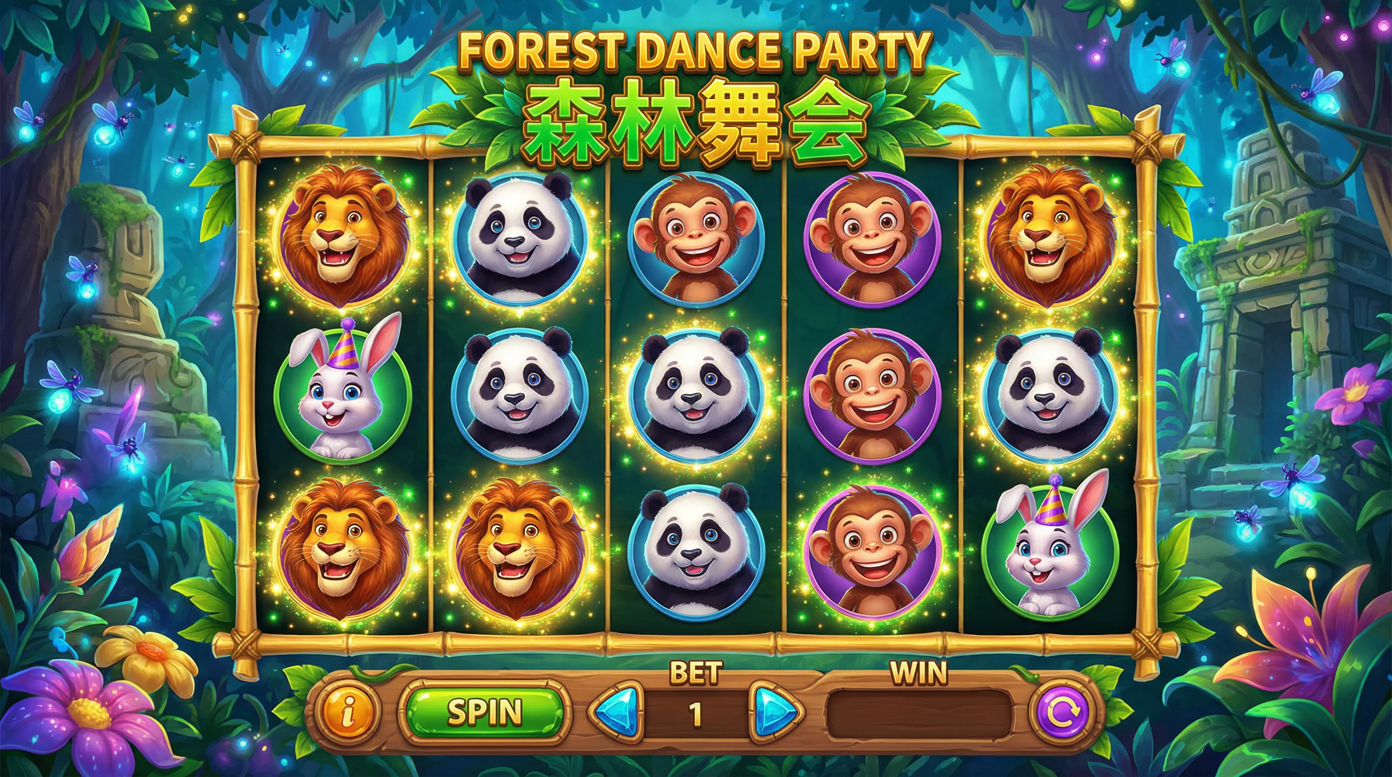 森林舞会电子游戏动物主题界面